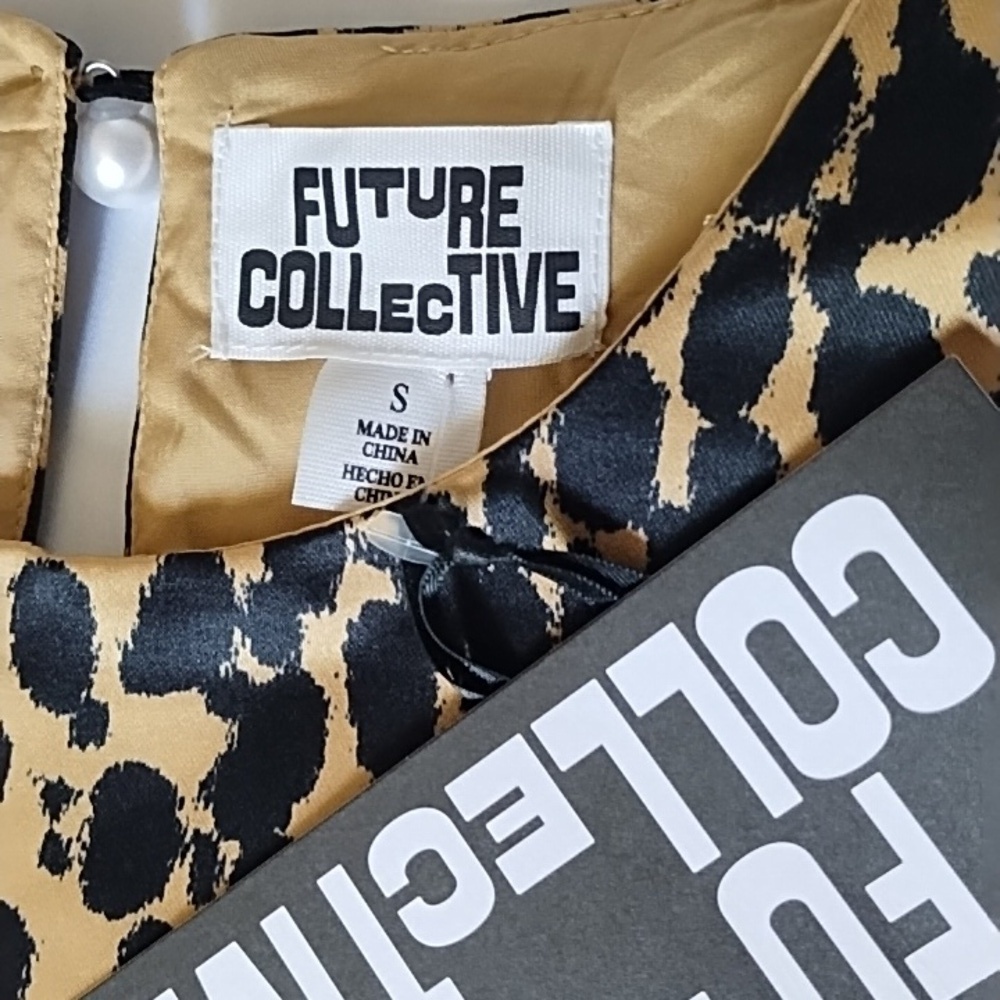 NWT Future Collective Satin Mini Shift Dress - Picture 6 of 6